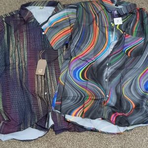 Colorful Men Double Trouble Shirt Set( Free Socks)